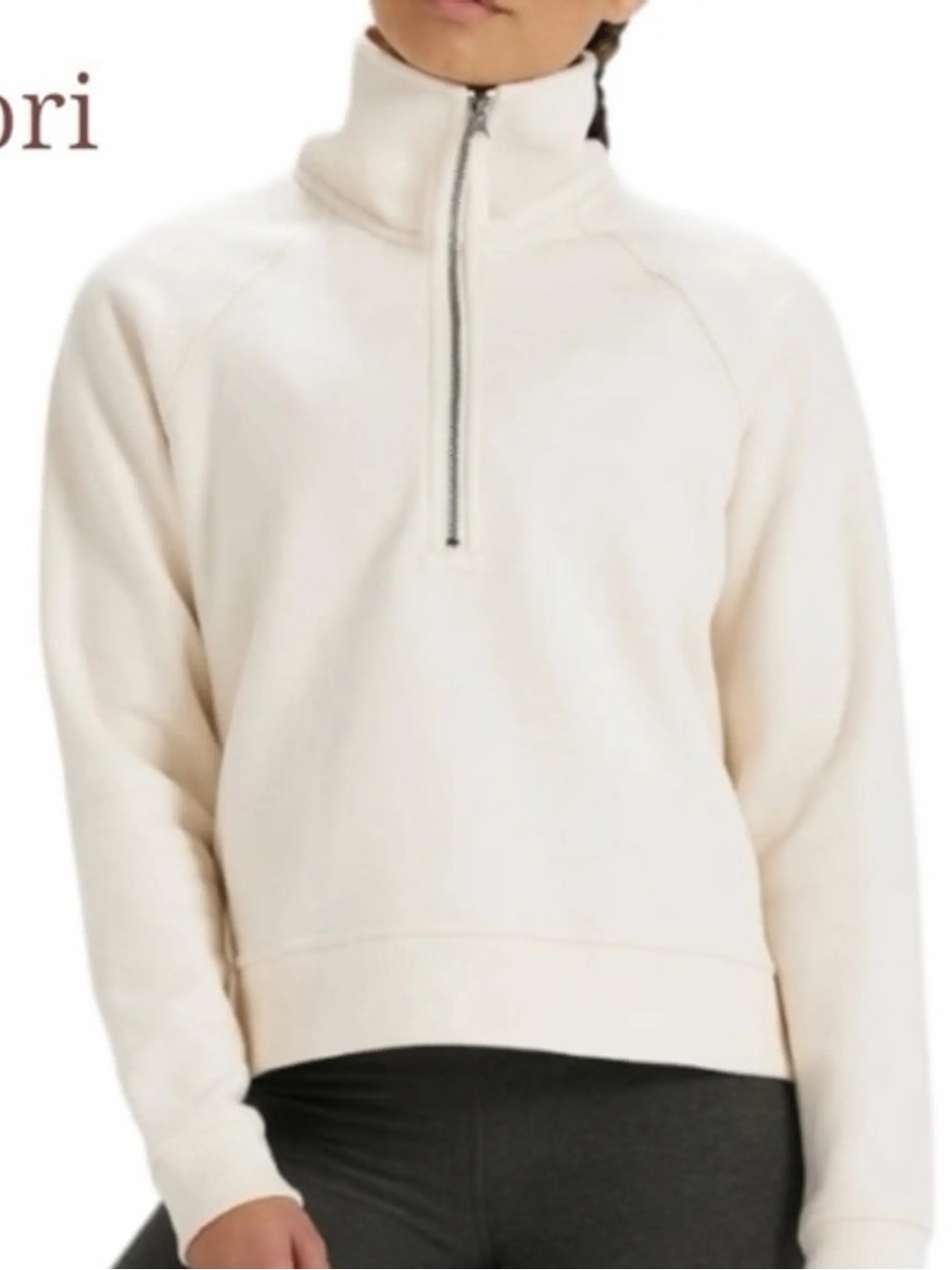 VUORI QUARTER ZIP FUNNEL NECK CROPPED SWEATSHIRT